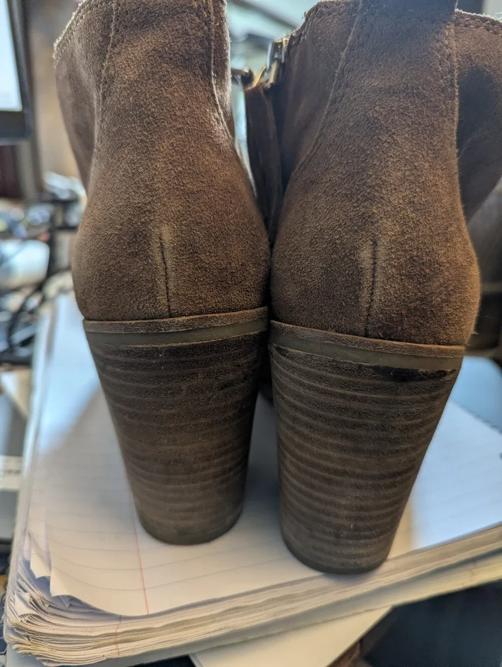 Exc Dolce Vita Brown Gen Suede Sidezip Heeled Booties Sz 8.5